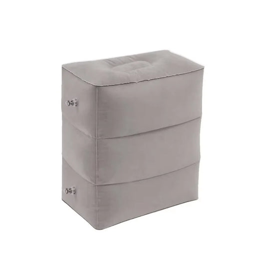 1 Inflatable Outdoor Travel Footrest – Portable Triple Height Ottoman Leg Cushion with Storage Bag