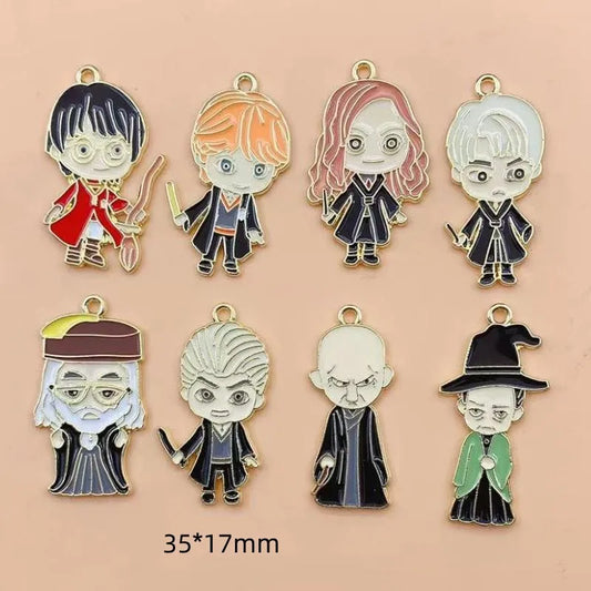 10PCS Alloy Dripping Magic School Charms