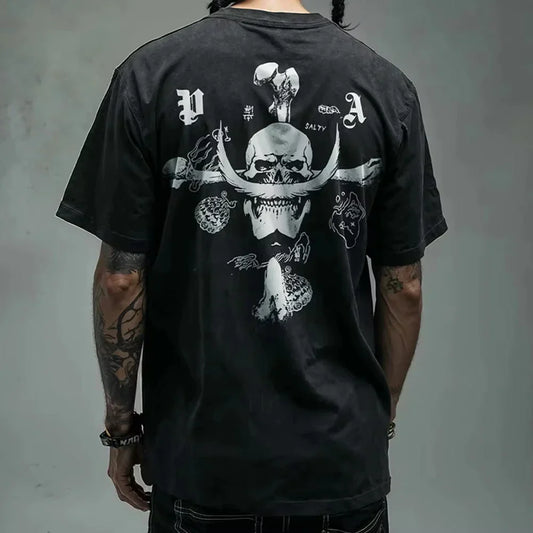 (DOMIO) Anime One Piece Luffy Men & Women Cotton Oversized T