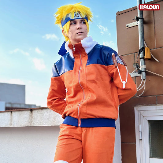 Anime Uzumaki Cosplay Costume – Teenager Version Jacket, Pants & Bag for Cosplay & Gift (Unisex Adult)