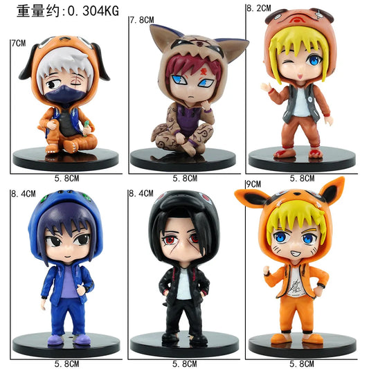 6pcs/set Anime Naruto Action Figures