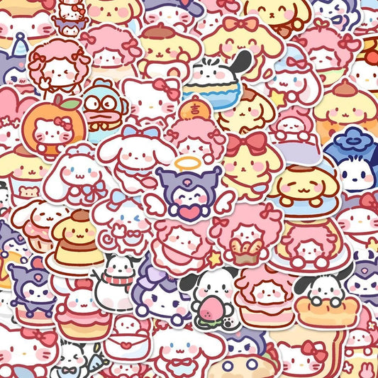 100pcs Cute Sanrio Cartoon Stickers