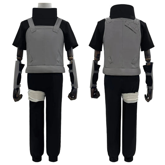 Anime Uchiha Itachi Anbu Cosplay Costume – Faux Leather Vest, Short Sleeve T-shirt, Pants & Bandages for Cosplay & Gift