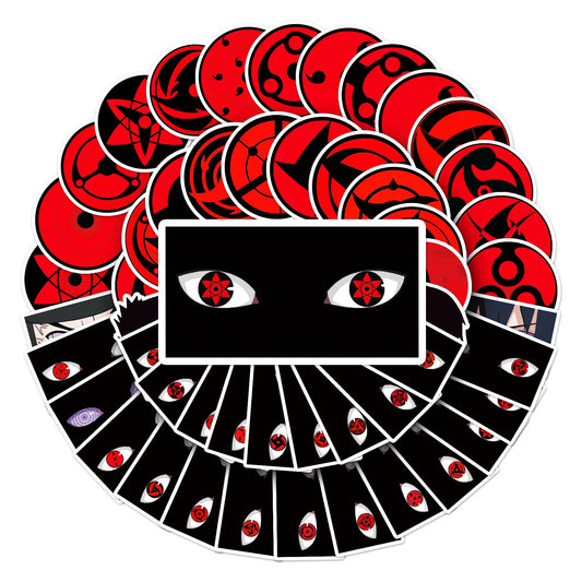 50pcs Naruto Sharingan Graffiti Stickers