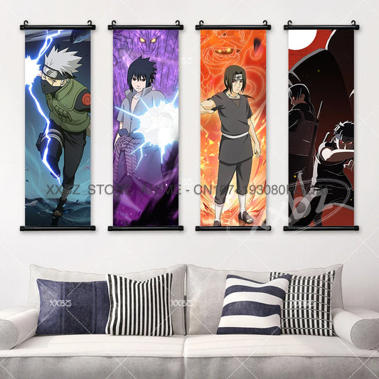 Uzumaki Naruto Scrolls Pictures Uchiha Sasuke Decorative Hanging Painting