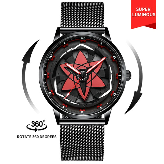 3D Sports Car Wheel Hub Men’s Watch