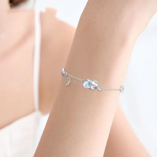 Anime Kawaii Sanrio Cinnamoroll 925 Silver Bracelet
