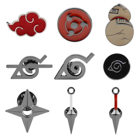 9Pcs/Set Anime Cartoon Naruto Enamel Brooch