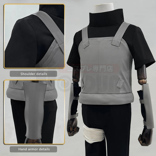 Anime Uchiha Itachi Anbu Cosplay Costume – Faux Leather Vest, Short Sleeve T-shirt, Pants & Bandages for Cosplay & Gift