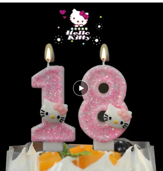 Kawaii Hello Kitty Number Birthday Candles