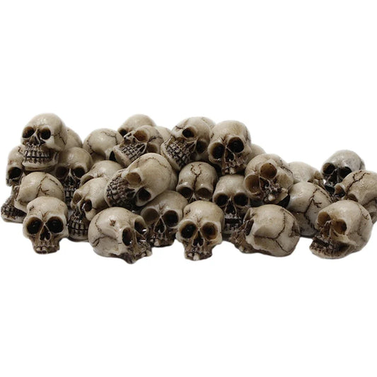 10/20Pcs Gothic Skull & Mushroom Mini Sculptures – Halloween Ornaments for Garden, Terrarium & Potted Plant Decor