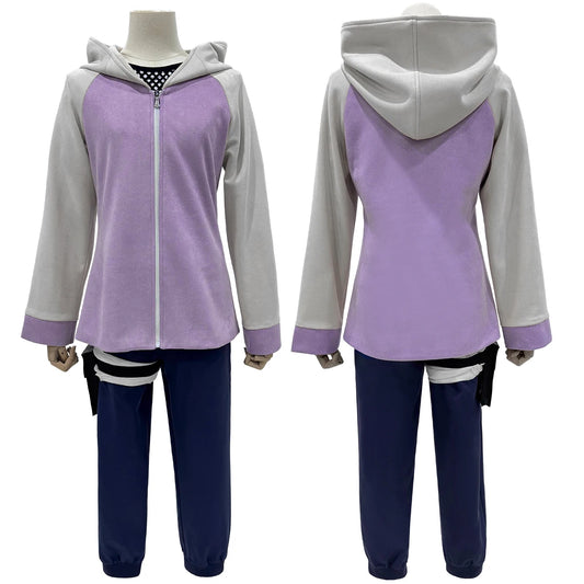 Anime Hyuga Hinata Cosplay Costume Set – Wig, Tracksuit, Accessories for Cosplay & Daily Wear