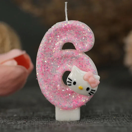 Kawaii Hello Kitty Number Birthday Candles