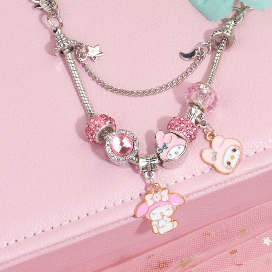 Cartoon Character Kuromi & Melody Adjustable Bracelet
