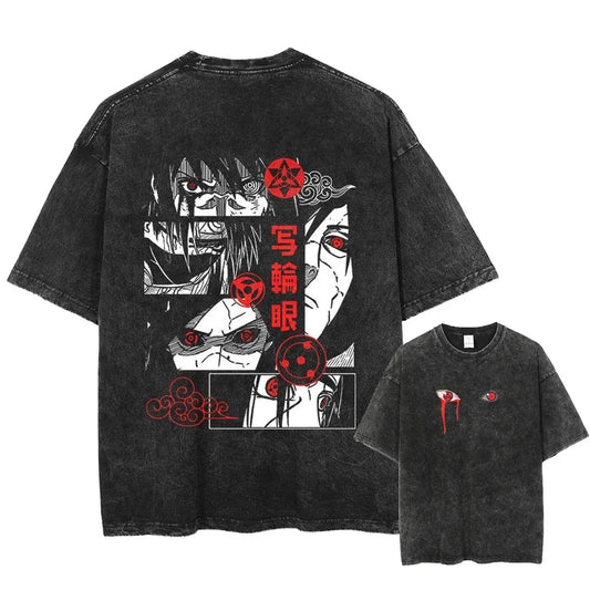Men’s Washed Naruto Print T-Shirt