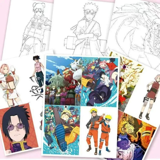 24pcs Naruto Characters Art Book Set