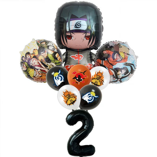 9pc Naruto Birthday Foil Balloons Set