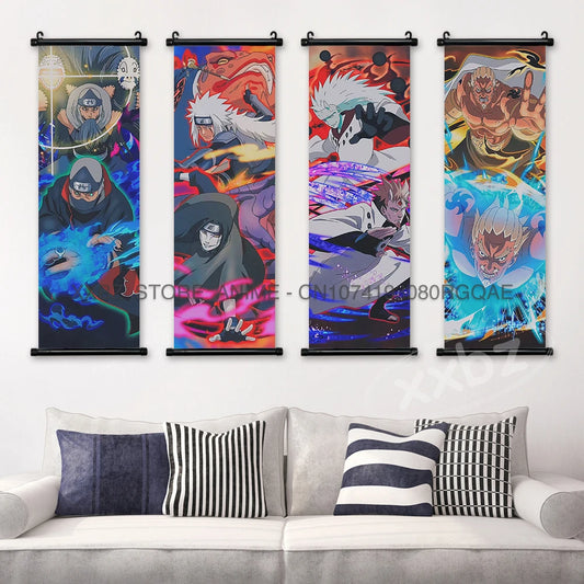 Naruto Scrolls Picture Anime Posters: Sasuke, Shikamaru, and Rock Lee