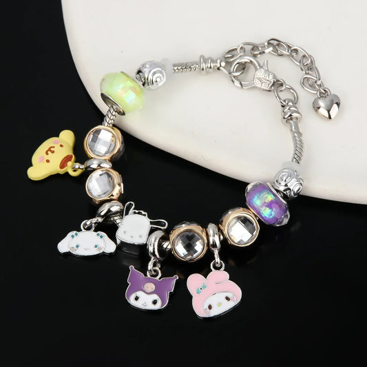 Cute Girl Sanrio Pink Hello Kitty Enamel Bracelet