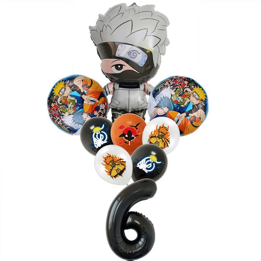 9pc Naruto Birthday Foil Balloons Set